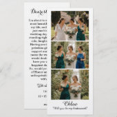 Brautjungfer-Fotostreifen 3 Bilder Vorschlags-Kart Einladung (Vorne/Hinten)