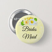 Brautjungfer Gelb floral Button (Vorne & Hinten)