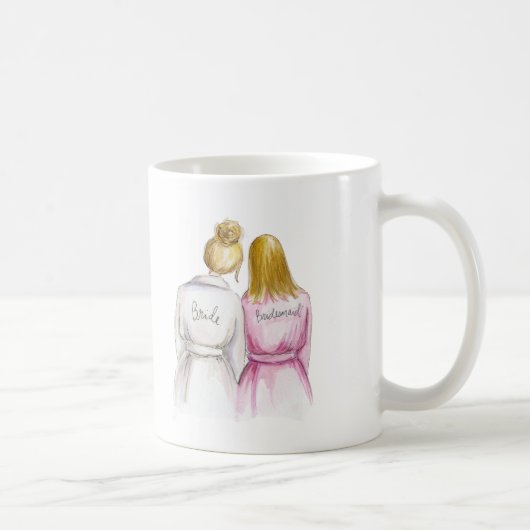 Brautjungfer? Gerades Mädchen blonde Kaffeetasse (Rechts)