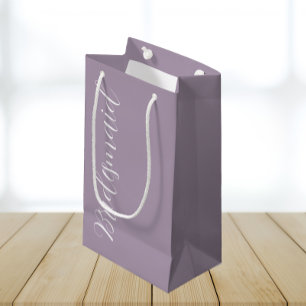 Brautjungfer-Geschenk im lila Schriftzug-Stil Kleine Geschenktüte