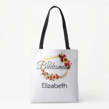 Brautjungfer-Geschenk, Sonnenblume, Rosen, Goldrah