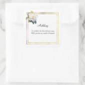Brautjungfer Geschenkaufkleber Quadratischer Aufkleber (Tasche)