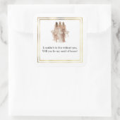 Brautjungfer Geschenkaufkleber Quadratischer Aufkleber (Tasche)