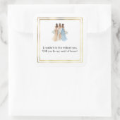 Brautjungfer Geschenkaufkleber Quadratischer Aufkleber (Tasche)