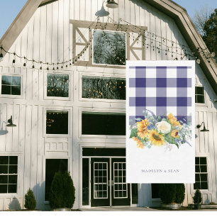 Brautjungfer Gingham Sonnenblumen Personalisierte Serviette