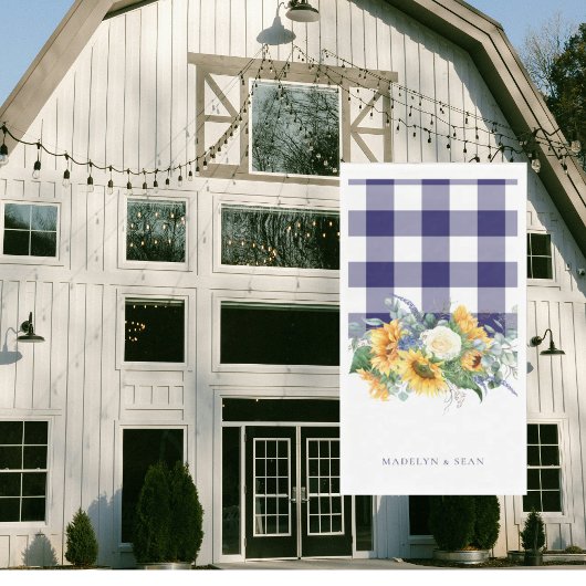 Brautjungfer Gingham Sonnenblumen Personalisierte Serviette