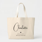 Brautjungfer Hochzeit Einfach Moderne Schrift Name Jumbo Stoffbeutel (Vorne)