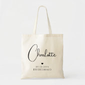 Brautjungfer Hochzeit Moderne Schrift Personal Nam Tragetasche (Vorne)