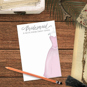 Brautjungfer Hochzeit personalisiertes Vintage-Ros Post-it Klebezettel