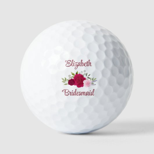 Brautjungfer-Hochzeitsgeschenk Magenta- und rosa R Golfball (Vorderseite)