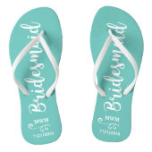 Brautjungfer Hochzeitsgeschenk Name oder Monogramm Badesandalen (Fußbett)