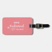 Brautjungfer Hochzeitsgeschenk Name oder Monogramm Gepäckanhänger (Vorderseite horizontal)