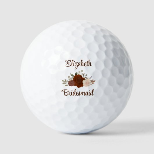 Brautjungfer Hochzeitsgeschenk Rost Orange Rosen Golfball (Vorderseite)