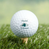 Brautjungfer Hochzeitsgeschenk Teal & Aqua Rosen Golfball (Insitu T-Shirt)