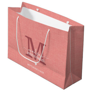 Brautjungfer Hochzeitsmonogramm Modern Große Geschenktüte