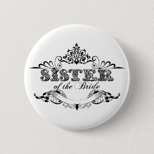Brautjungfer im Vintage-Rahmen Hochzeitsgesellscha Button