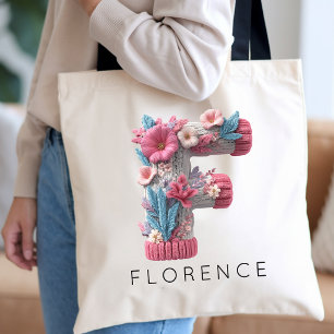 Brautjungfer Individuelle moderne rosa florale m Tragetasche