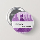 BRAUTJUNGFER individueller Name Button (Vorne & Hinten)