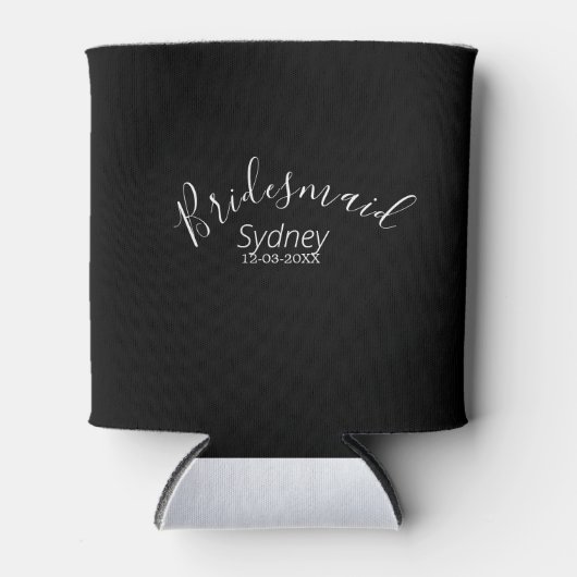 Brautjungfer Junggesellinnenabschied Name modern Dosenkühler (Vorderseite)