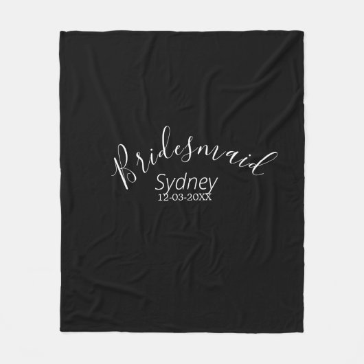 Brautjungfer Junggesellinnenabschied Name modern  Fleecedecke (Vorderseite)