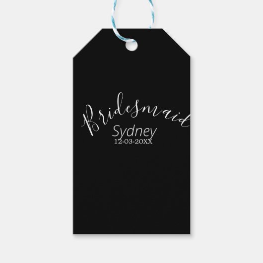 Brautjungfer Junggesellinnenabschied Name modern Geschenkanhänger (Vorderseite)