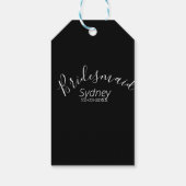 Brautjungfer Junggesellinnenabschied Name modern Geschenkanhänger (Rückseite)