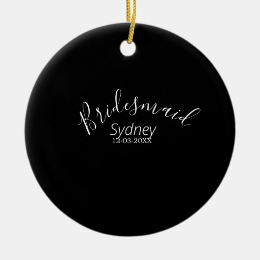 Brautjungfer Junggesellinnenabschied Name modern Keramik Ornament (Vorne)