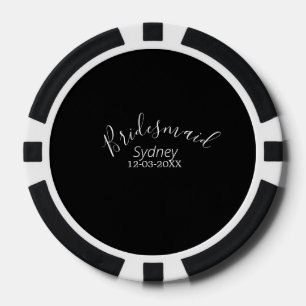 Brautjungfer Junggesellinnenabschied Name modern  Pokerchips