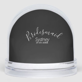 Brautjungfer Junggesellinnenabschied Name modern  Schneekugeln
