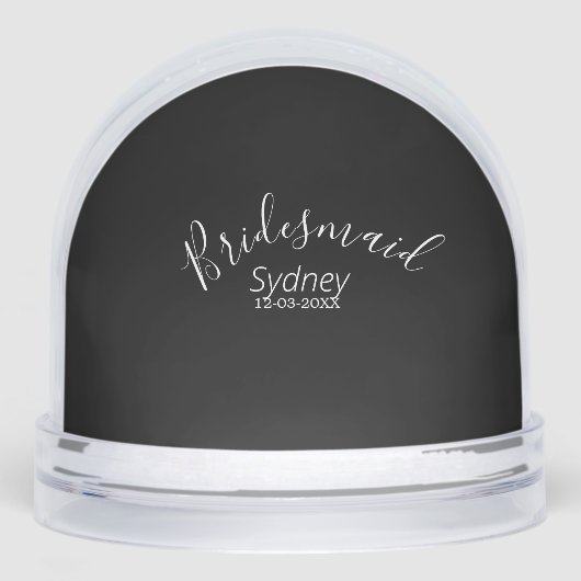 Brautjungfer Junggesellinnenabschied Namen modern Schneekugeln (Vorderseite)