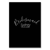 Brautjungfer Junggesellinnenabschied Namen modern Tischnummer (Rückseite)