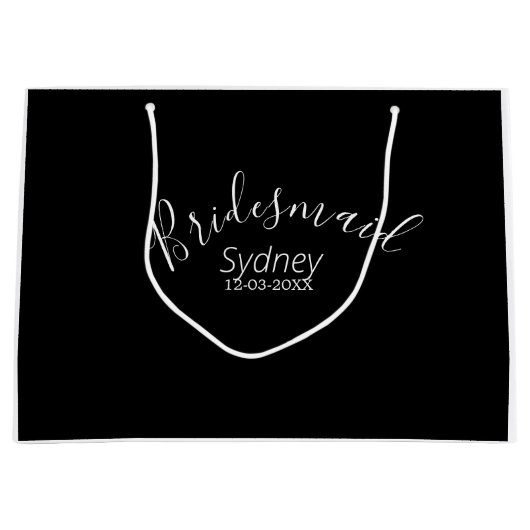 Brautjungfer Junggesellinnenparty Name modern Große Geschenktüte (Vorderseite)