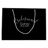 Brautjungfer Junggesellinnenparty Name modern Große Geschenktüte (Rückseite)