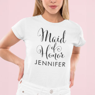 Brautjungfer Kalligrafie Hochzeitsname T-Shirt