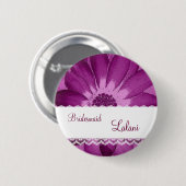 BRAUTJUNGFER Knopf mit BURGUNDER-Blume V06 Button (Vorne & Hinten)