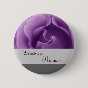 BRAUTJUNGFER Knopf mit LILA Rose Button