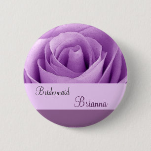 BRAUTJUNGFER Knopf mit LILA Rose Button