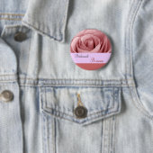 BRAUTJUNGFER Knopf mit ROSA Rose Button (Beispiel)