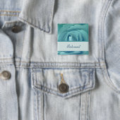 BRAUTJUNGFER Knopf mit Türkis-Rose und Band Button (Beispiel)