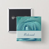 BRAUTJUNGFER Knopf mit Türkis-Rose und Band Button (Vorne & Hinten)