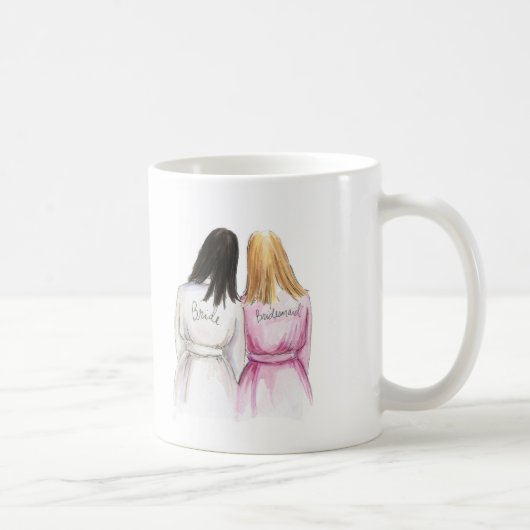 Brautjungfer? Langes Mädchen Tassen-schwarze lange Kaffeetasse (Rechts)