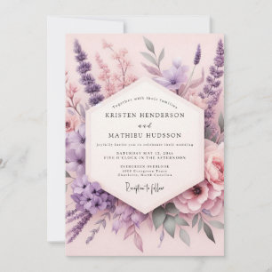 Brautjungfer Lavendel Blumenwiese Hochzeit Einladung