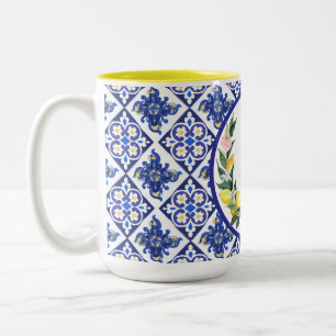 Brautjungfer Lemons Blue Italienische Fliesen Brau Zweifarbige Tasse