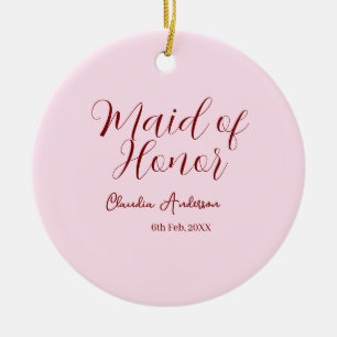 Brautjungfer lila name datum rosa pastell bräute keramik ornament