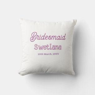 Brautjungfer lila rosa Name Datum Ehrenbrautjungfe Kissen