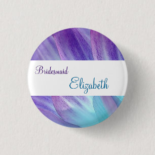BRAUTJUNGFER lila und blaue Blumen-Blumenblätter Button