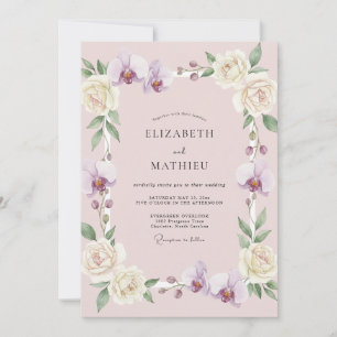 Brautjungfer Lilien-Orchideen-Hochzeit Einladung