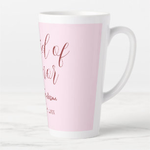 Brautjungfer mauve Name Datum rosa Pastell Braut Milchtasse