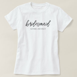 Brautjungfer mit minimaler Schrift personalisiert T-Shirt