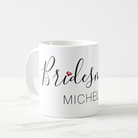 Brautjungfer mit Namen Kaffeetasse (Vorderseite Links)
